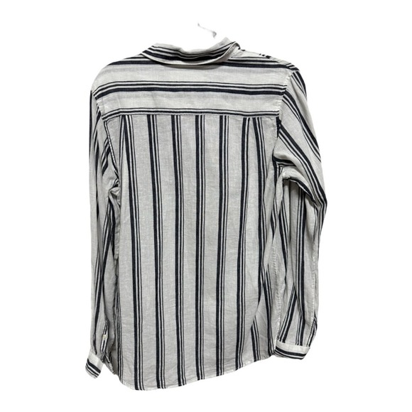 By Trovata Birds of Paradis Linen Blend Striped Long Sleeve White Size Small - Picture 4 of 6
